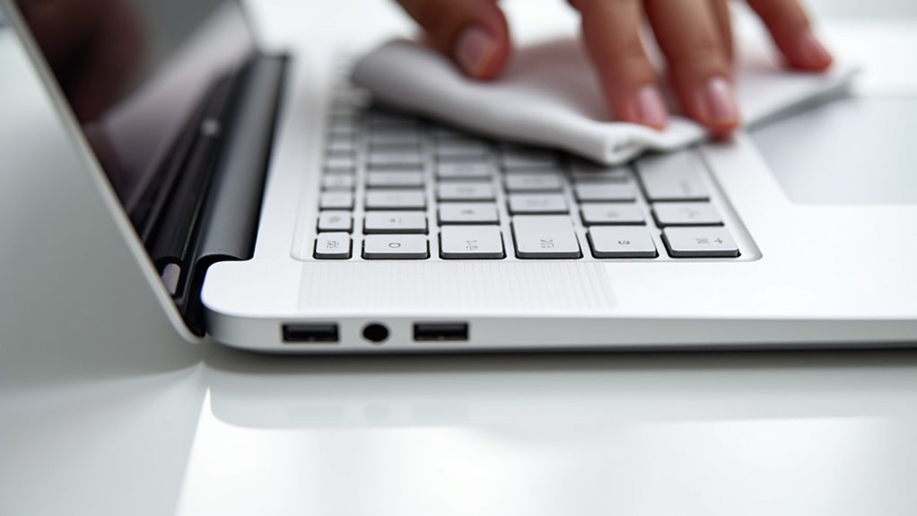 czyścić ostrożnie klawiaturę MacBooka