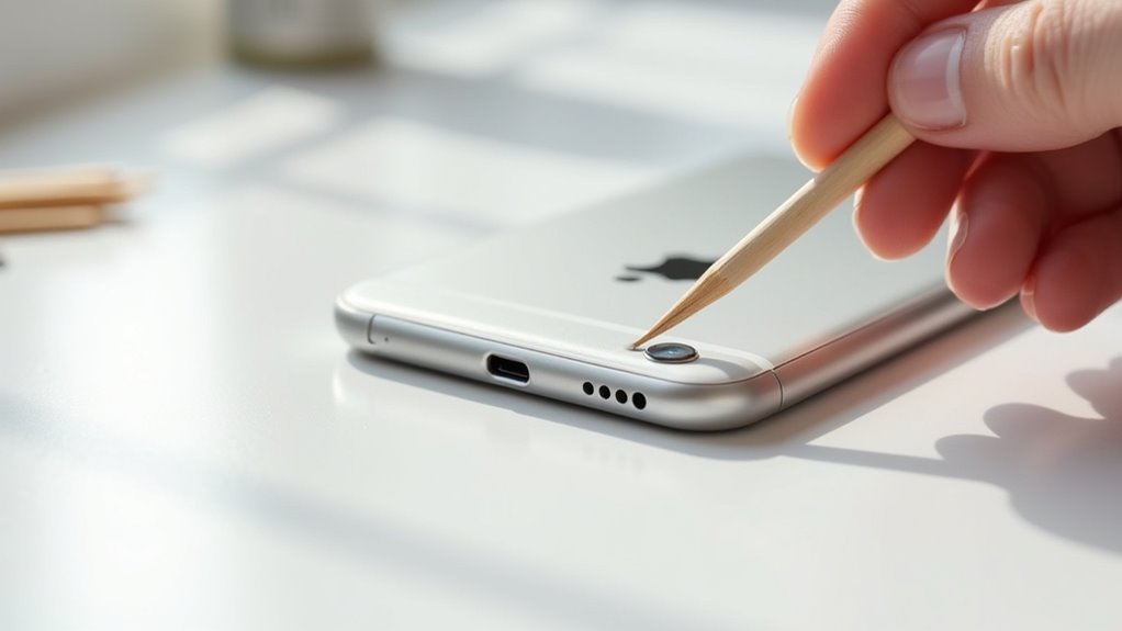 czyszczony port ładowania telefonu