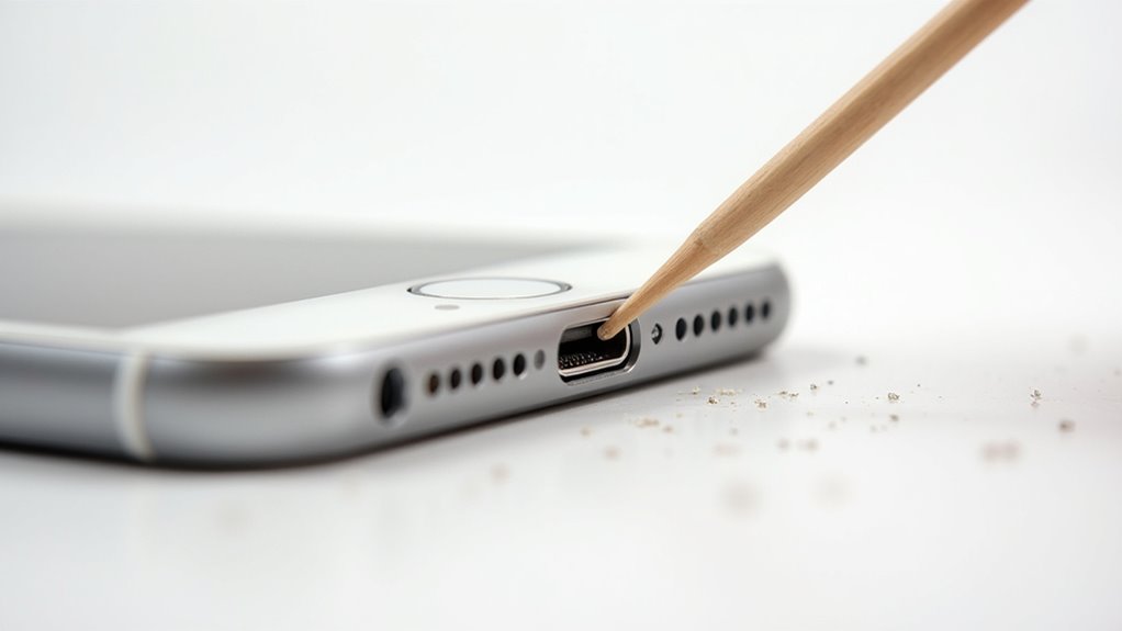 czyszczenie portu ładowania telefonu