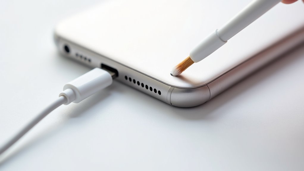 czyszczenie portu ładowania telefonu