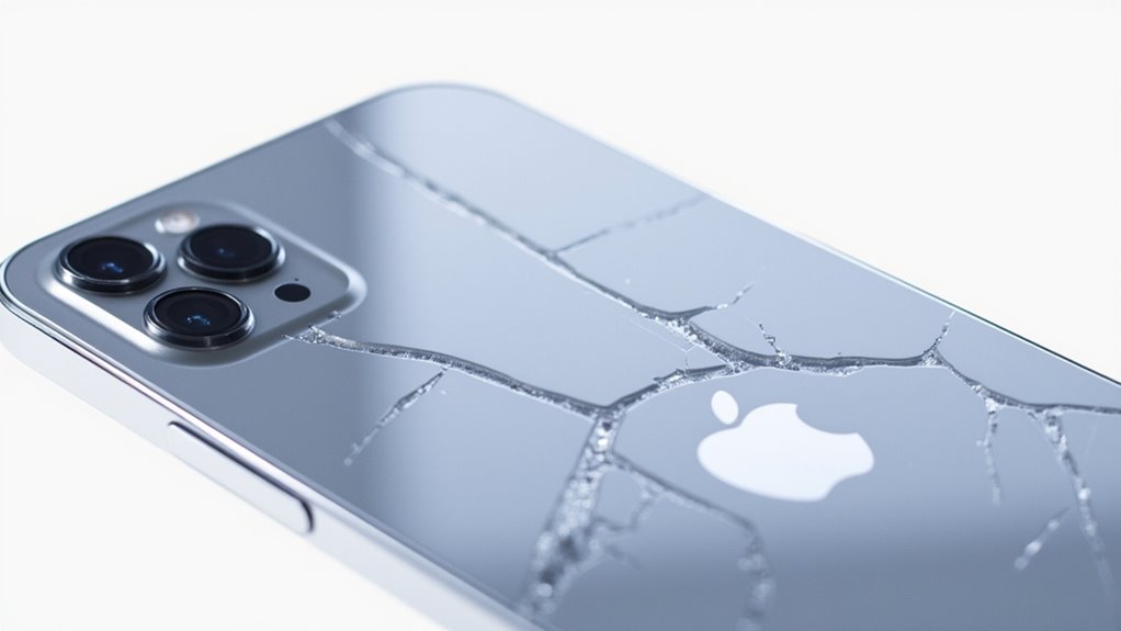 delikatne uszkodzenie szklanej tylnej części