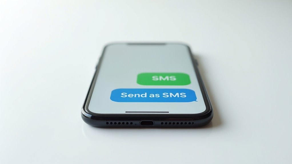 nieporozumienie między iMessage a SMS