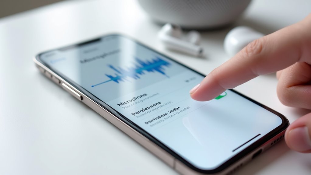 ustawienia mikrofonu na iPhone