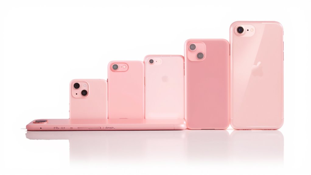 ewolucja designu różowego iPhone'a