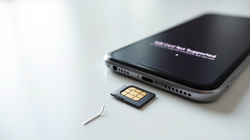 nieobsługiwana karta SIM