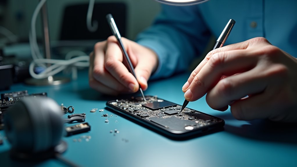 proces diagnostyczny mikrofonu iPhone