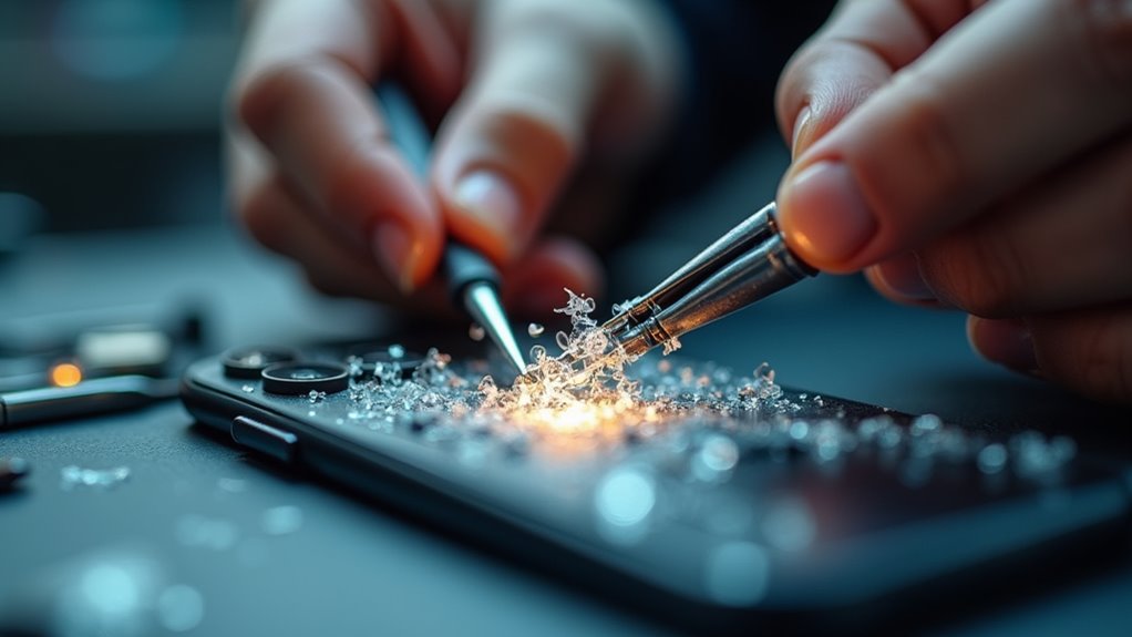 uszkodzenie szkła aparatu w telefonie