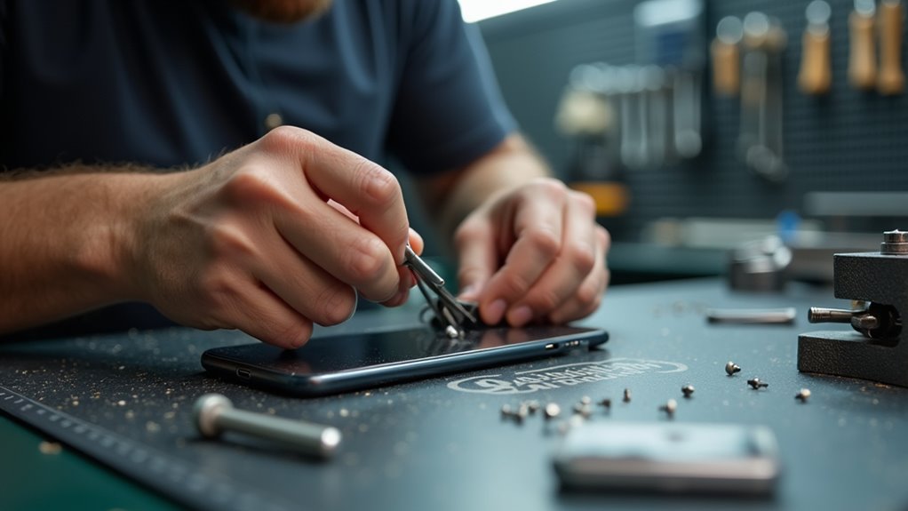 proces naprawy etui na telefon