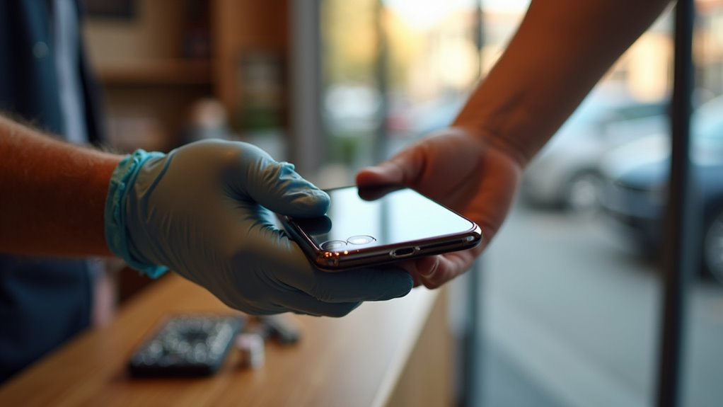 Odbiór i zwrot telefonu po naprawie Dąbrowa Górnicza przepływ pracy paragonu za usługę telefoniczną