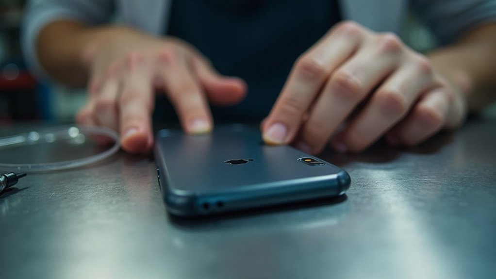 profesjonalna instalacja ochraniacza na iPhone