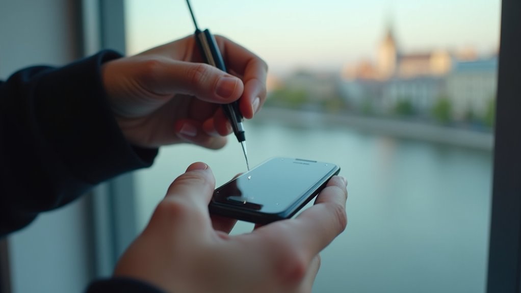 Montaż szkła ochronnego na ekran iPhone'a w Bydgoszczy screen protector installation bydgoszcz