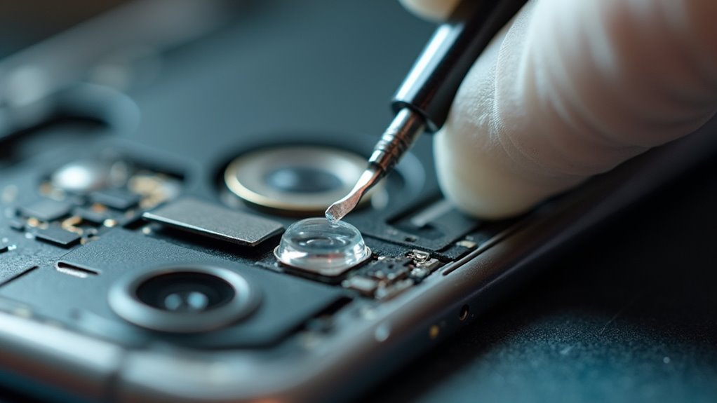 wskazniki uszkodzeń szkła aparatu w zepsutym iPhonie
