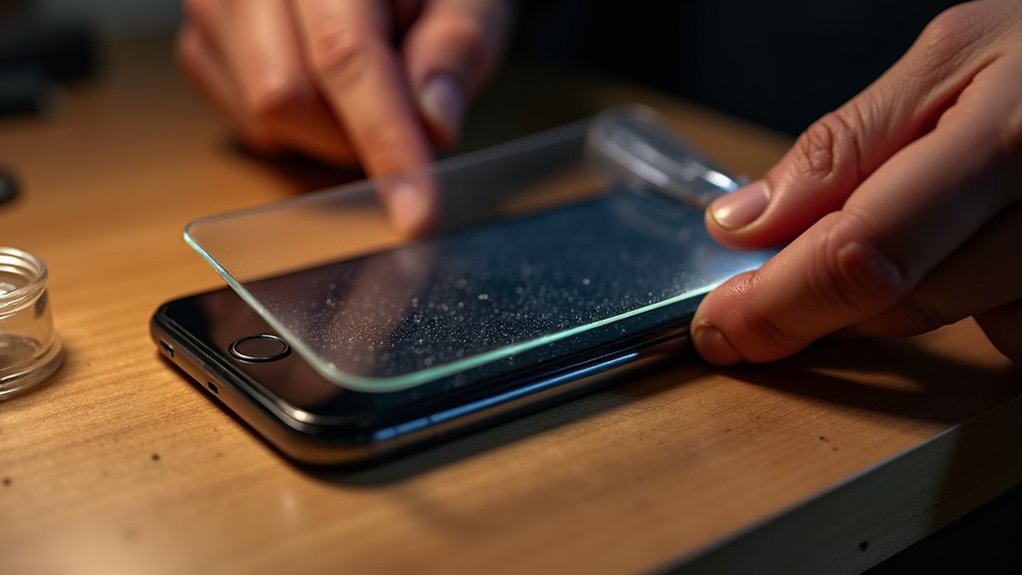 Montaż szkła ochronnego na ekranie piły iPhone szybka instalacja szkła ekranu iPhone