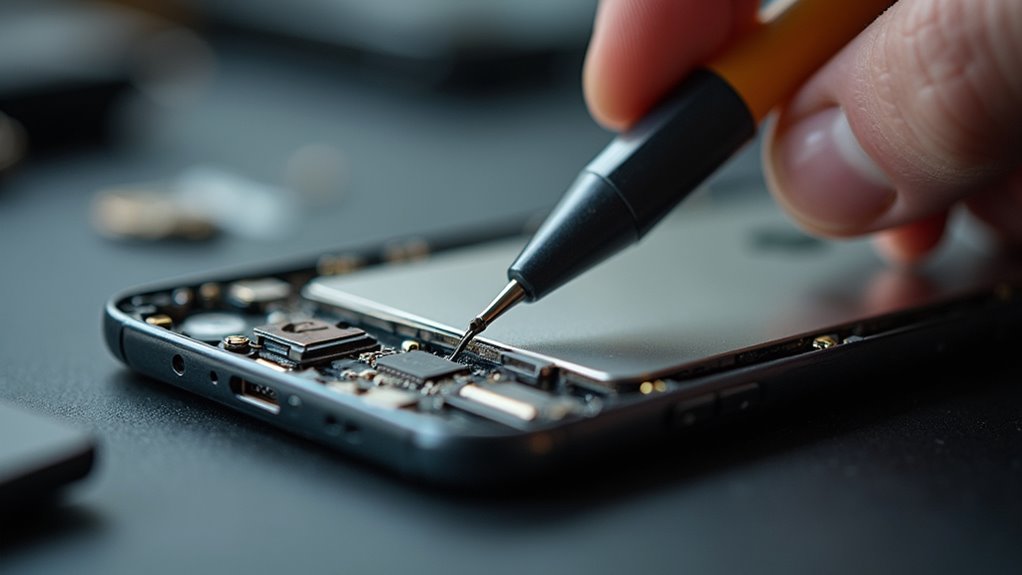naprawa przycisku iPhone'a widziana