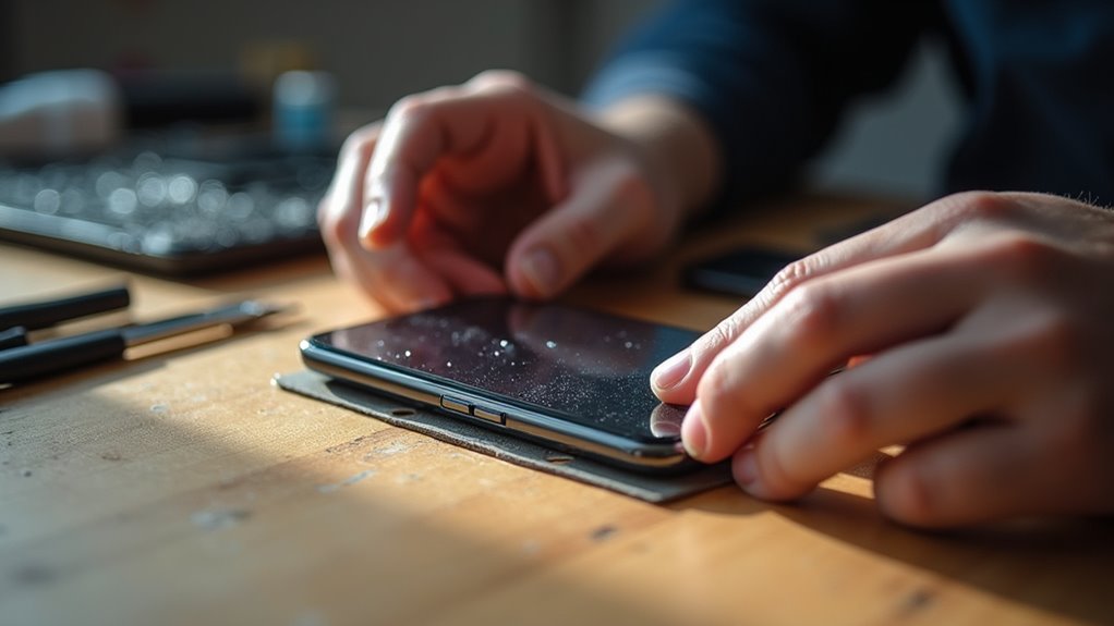 Montaż szkła ochronnego na ekranie iPhone'a Jastrzębie-Zdrój instalacja ochrony ekranu telefonu